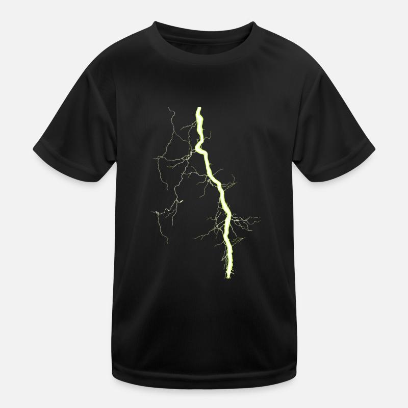 Lightning yellow - Kids Functional T-Shirt - black