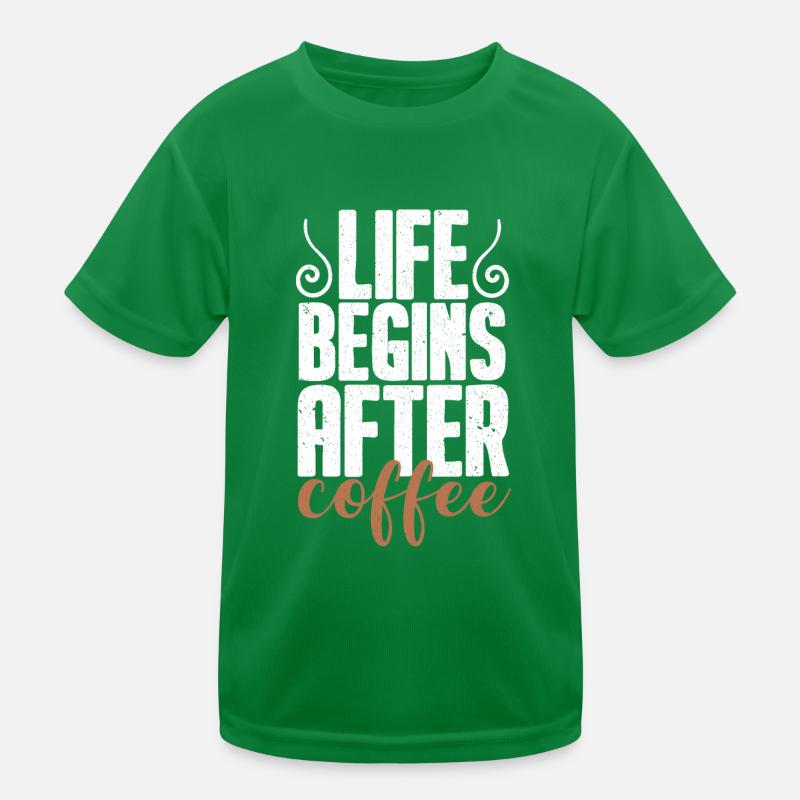 Kaffee Kaffeetrinker Kaffeeliebhaber Kinder Funktions-T-Shirt