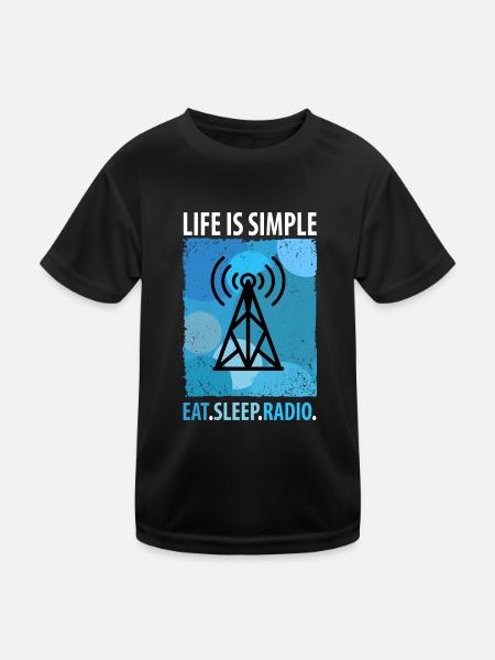 Amateur Radio Radio Radio Radio Radio Amateur Vintage - T-shirt sport Enfant - noir - Devant