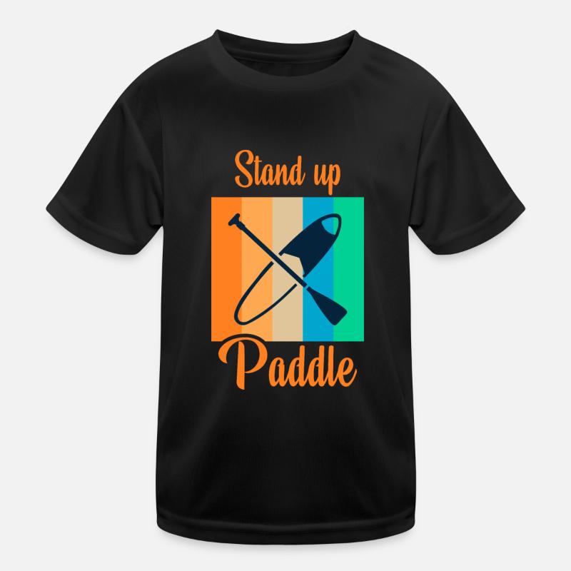 Standup Paddle - Kinder Funktions-T-Shirt - Schwarz