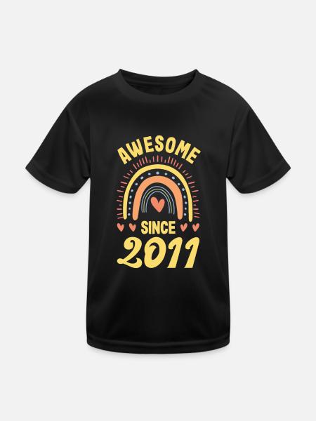 11ter Geburtstag 11 Jahre Idee zum 11. Geburtstag - Kinder Funktions-T-Shirt - Schwarz - Vorne