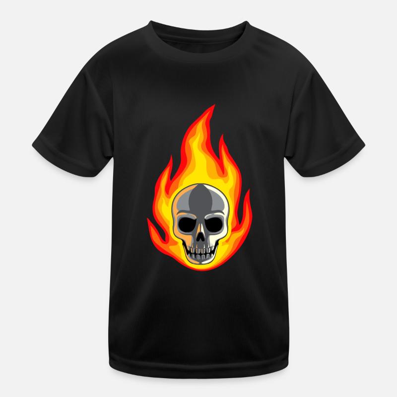 Crâne en feu T-shirt sport Enfant