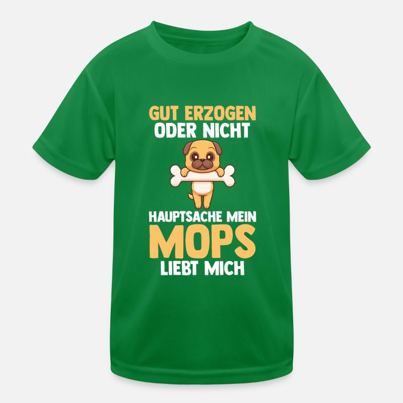 Hund Mops Kinder Funktions-T-Shirt
