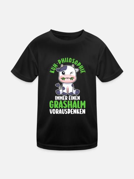 Kuh Bauer Bauernhof Kuhbauer Kühe - Kinder Funktions-T-Shirt - Schwarz - Vorne
