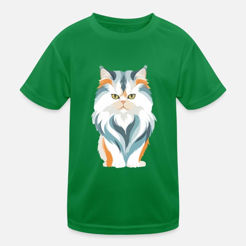 Katze Vektor Kunst mit lebendiger Farbillustration Kinder Funktions-T-Shirt