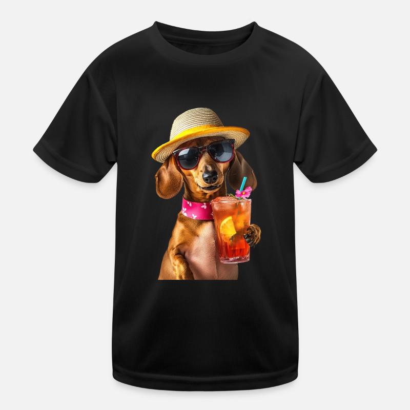 Dackel Kinder Funktions-T-Shirt