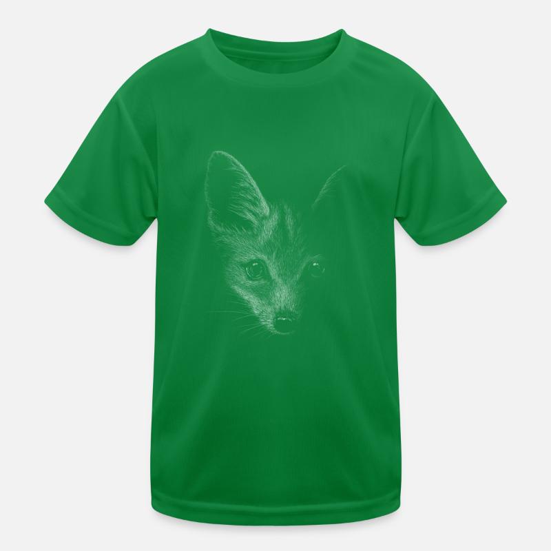 Fuchsige Fuchs im Dunkel Bleistift Illustration Kinder Funktions-T-Shirt