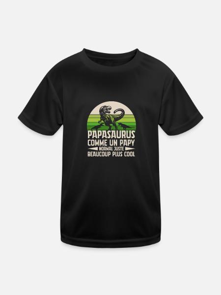 Papysaurus like a normal grandpa grandpa - Kids Functional T-Shirt - black - Front