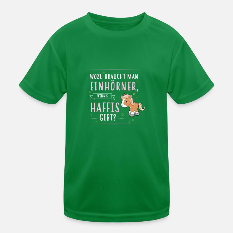 Wozu Einhörner Haflinger Kinder Funktions-T-Shirt