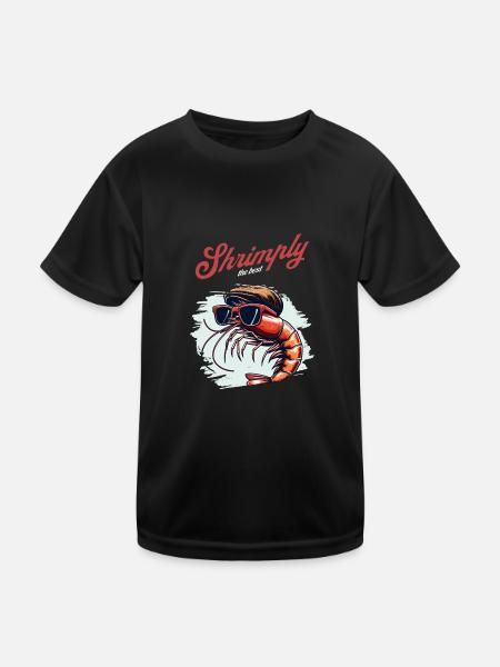 Shrimply the best Wortspiel - Kinder Funktions-T-Shirt - Schwarz