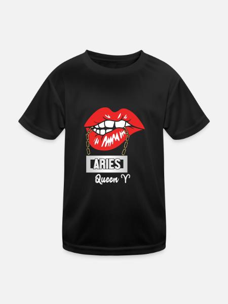 Sternzeichen Widder - Kinder Funktions-T-Shirt - Schwarz - Vorne