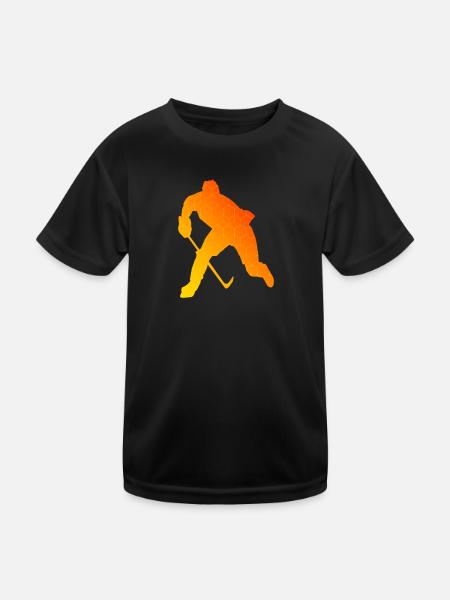 Damen Ice Hockey player Eishockey Ice Hockey - Kinder Funktions-T-Shirt - Schwarz - Vorne