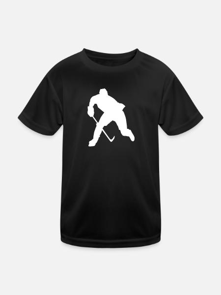 Hockey sur glace Joueur de hockey sur glace Hockey sur glace - T-shirt sport Enfant - noir - Devant