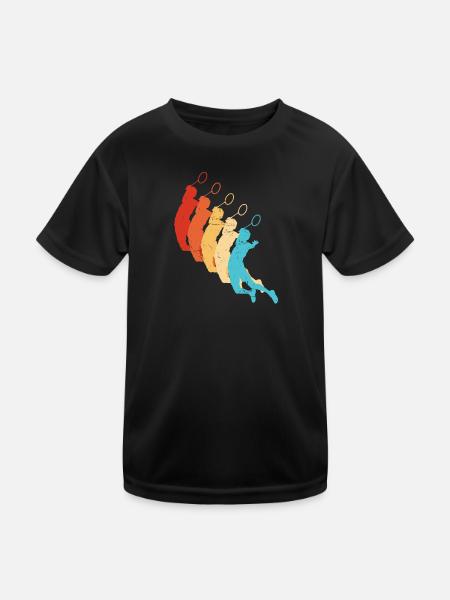 Badminton Squash Women's Badminton Men's Badmintons - Kids Functional T-Shirt - black - Front