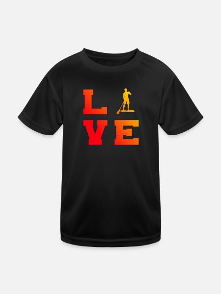 Standup Paddling Women's Standup Paddleboard - Kids Functional T-Shirt - black - Front
