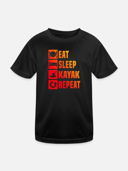 Kayak Canoë Femmes Kayak Hommes Kayak - T-shirt sport Enfant - noir - Devant