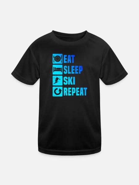 Skieuses Ski Dames Ski acrobatiques - T-shirt sport Enfant - noir - Devant