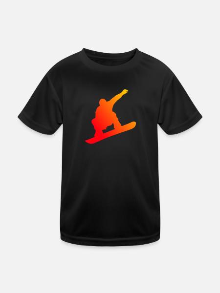 Damen Snowboarding Snowboarder Snowboard Herren - Kinder Funktions-T-Shirt - Schwarz - Vorne