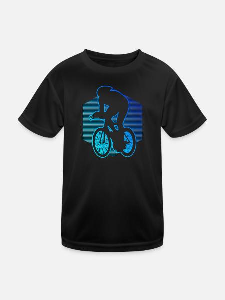 Courses de vélo de route cyclisme cyclistes de course hommes - T-shirt sport Enfant - noir - Devant