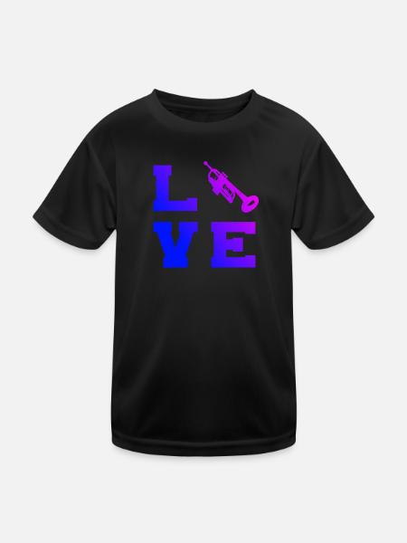 Trompeter Trompetenspieler Trompetenspielen - Kinder Funktions-T-Shirt - Schwarz - Vorne