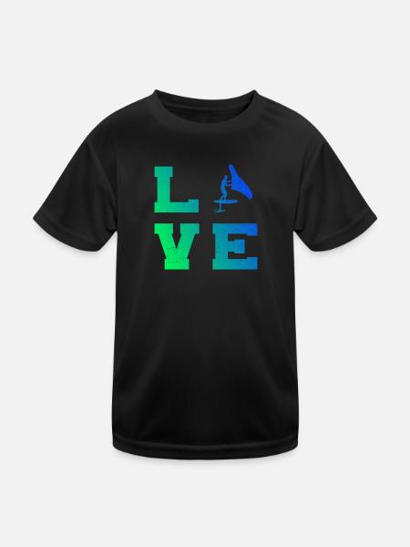 hydroptère Ailier femme ailier Hommes wingsurf - T-shirt sport Enfant - noir - Devant