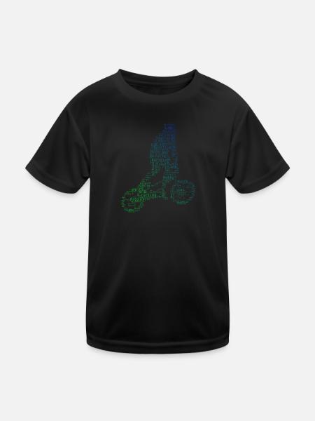 Femmes BMX Bike BMX Hommes Cyclisme BMX Bike - T-shirt sport Enfant - noir - Devant