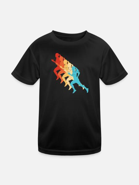 Joggen Fitness Running Cross Country Running - Kinder Funktions-T-Shirt - Schwarz - Vorne