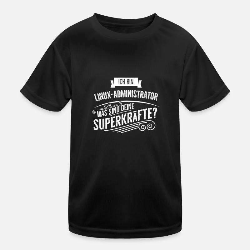 Linux Administrator - Kinder Funktions-T-Shirt - Schwarz