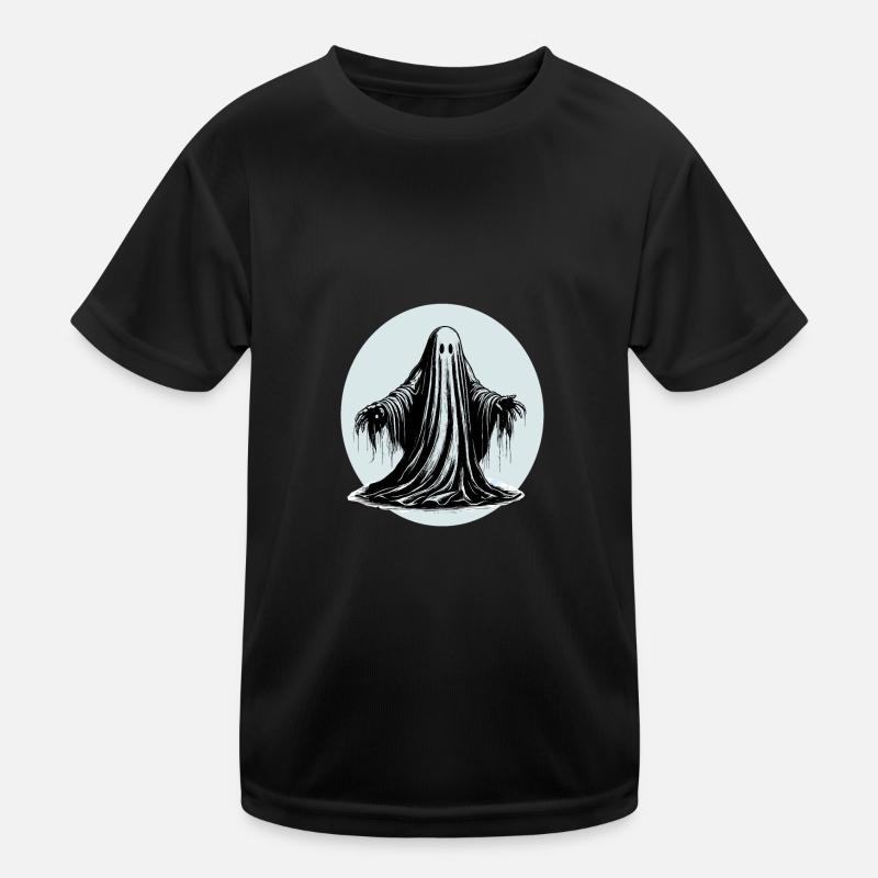 Cool graphic ghost design - Kids Functional T-Shirt - black