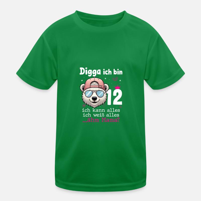 Digga Ich Bin 12 Kindergeburtstag Mädchen Kinder Funktions-T-Shirt