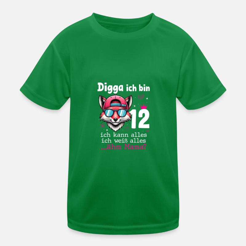 Digga Ich Bin 12 Kindergeburtstag Mädchen Kinder Funktions-T-Shirt