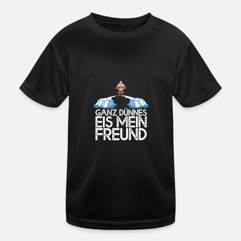 Ganz dünnes Eis mein Freund Affe auf Eisscholle Kinder Funktions-T-Shirt