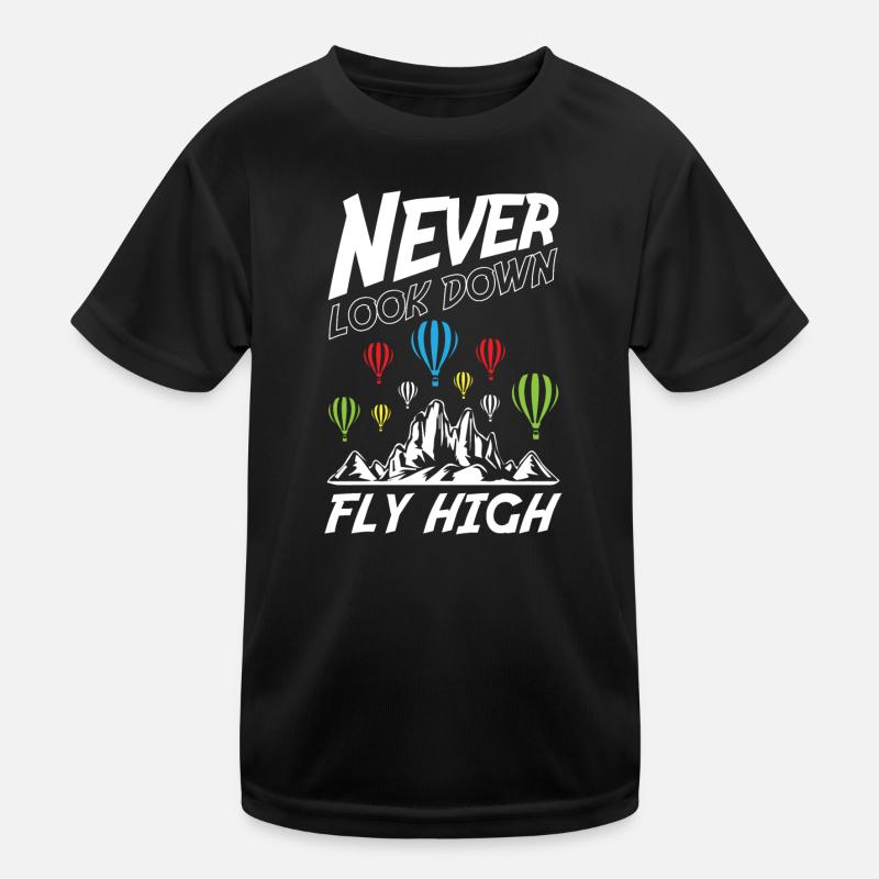 Never Look Down Fly High Kids Functional T-Shirt