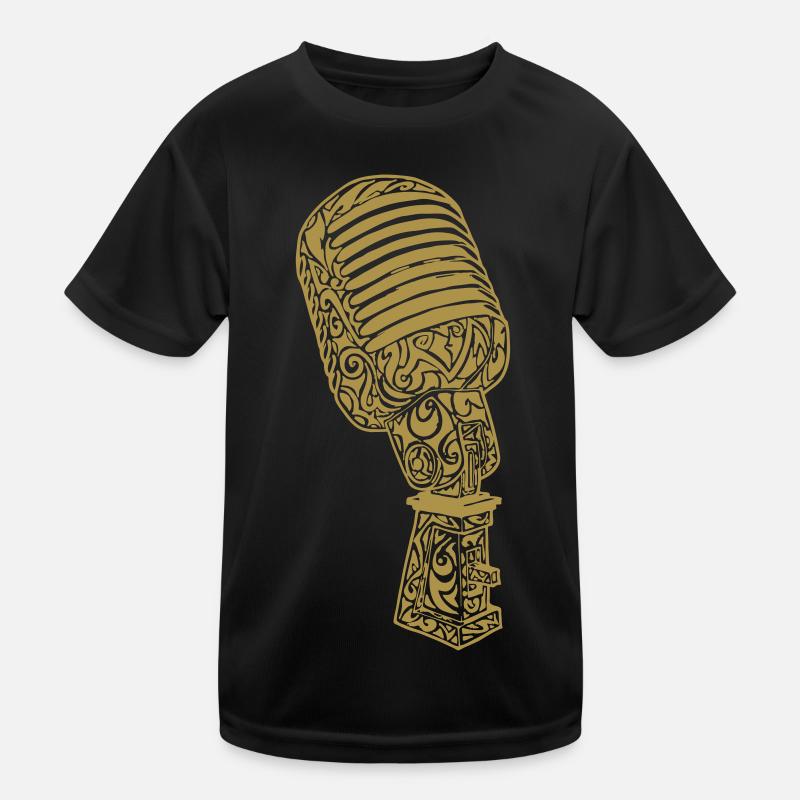 Tribal Old school Microphone - Kids Functional T-Shirt - black