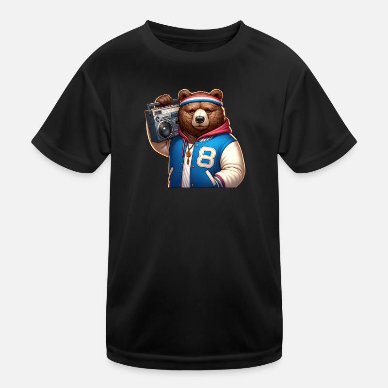 Illustration stylisée d’un ours cool T-shirt sport Enfant