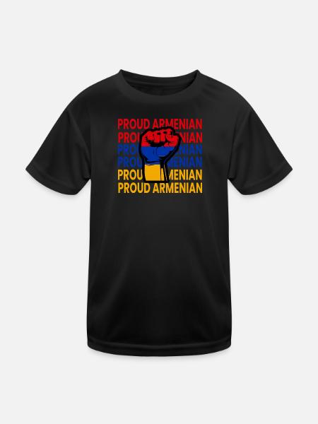 Armenien Faust Armenia Flagge Armenisch Stolz - Kinder Funktions-T-Shirt - Schwarz - Vorne