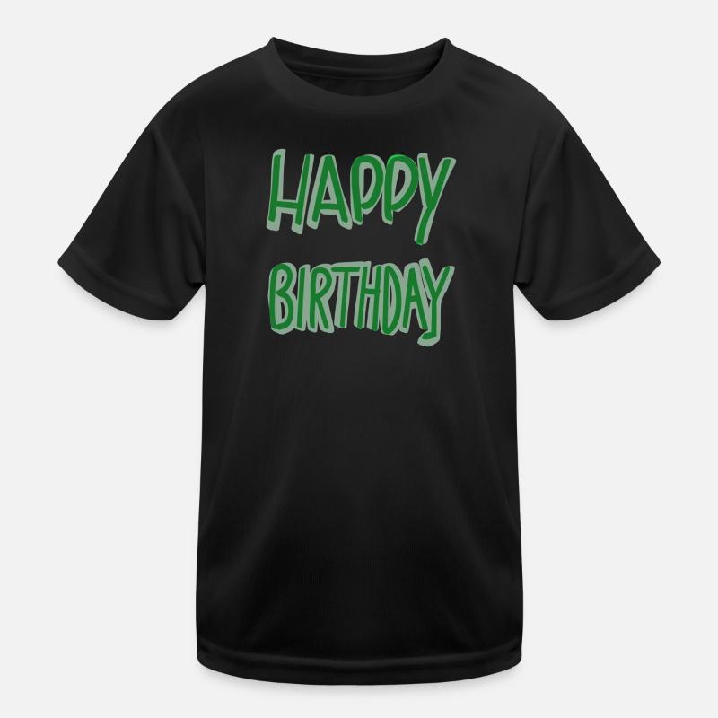 Lettrage vert joyeux anniversaire T-shirt sport Enfant