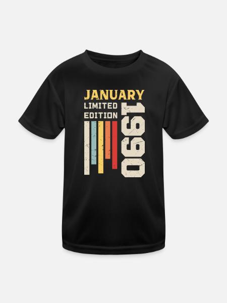 January 1990 - January 1990 Birthday Gift - Kids Functional T-Shirt - black - Front