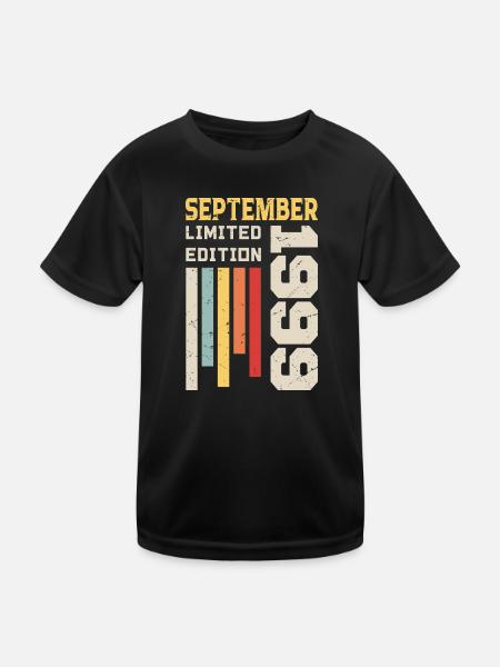 September 1999 Birthday Gift September 1999 - Kids Functional T-Shirt - black - Front