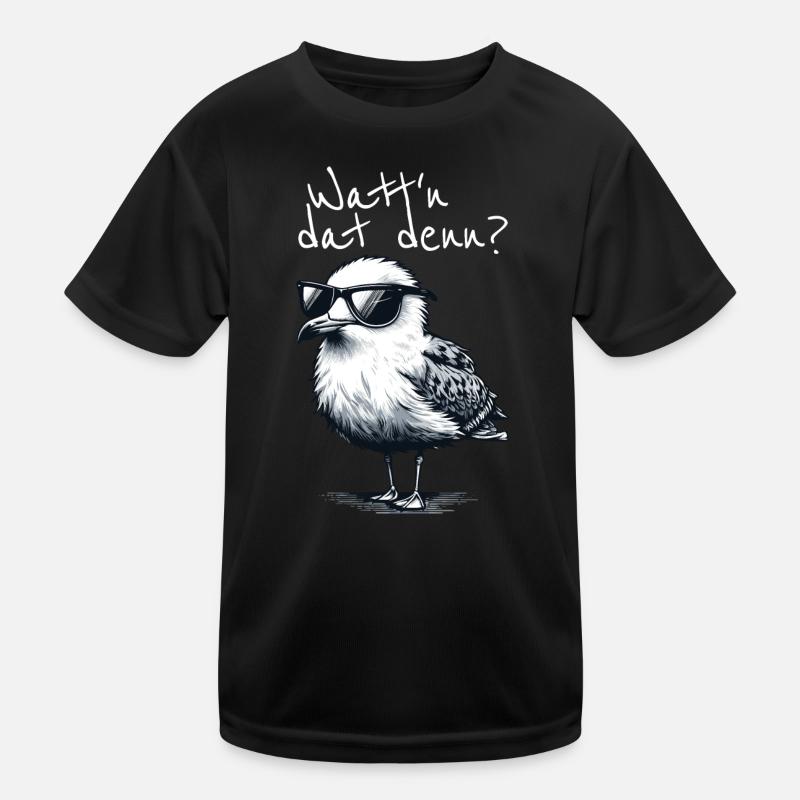 Watt'n dat denn Coole Möwe Nordsee Spruch Kids Functional T-Shirt