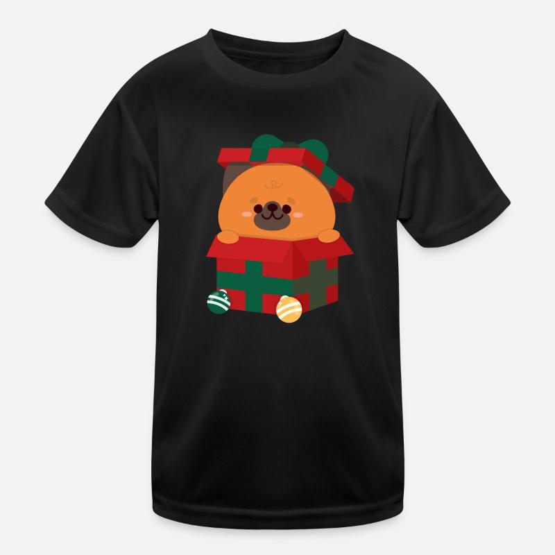 German Shepherd Puppy Christmas Present Kids Functional T-Shirt