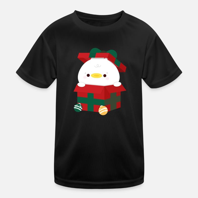 Duck Christmas Present Kids Functional T-Shirt