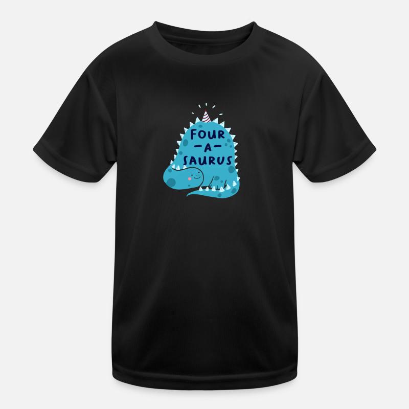 4th Birthday Birthday Boy Dinosaur Four Kids Functional T-Shirt