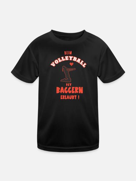 Volleyball Volleyballerin Spielerin Volleyballer - Kinder Funktions-T-Shirt - Schwarz - Vorne
