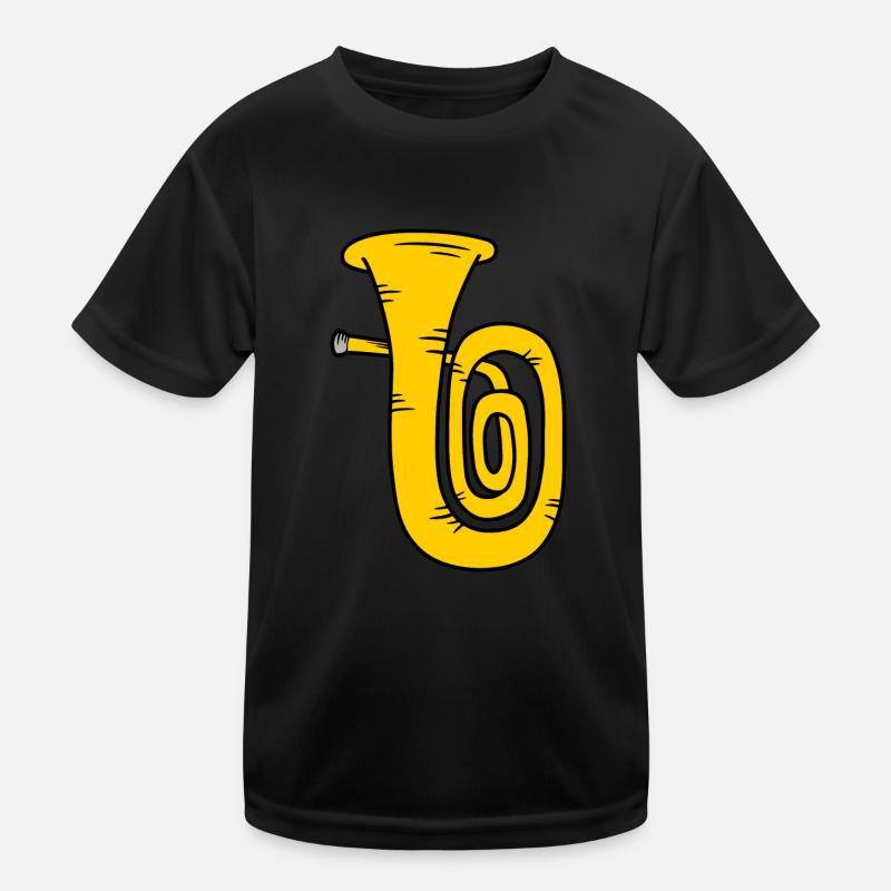 Tuba - Kinder Funktions-T-Shirt - Schwarz