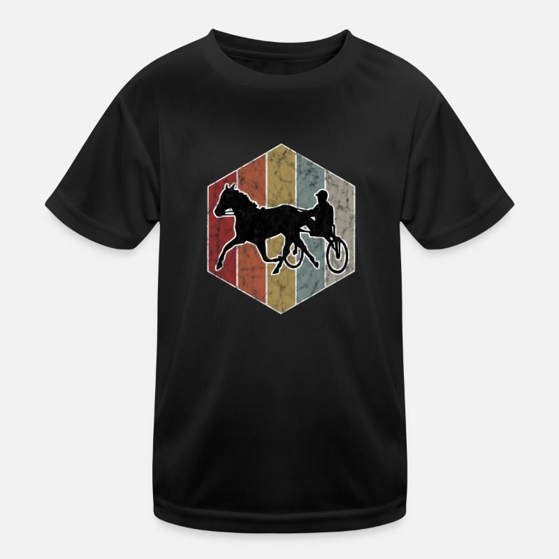 Traber Trabrennen in retro oder vintage Style Kinder Funktions-T-Shirt