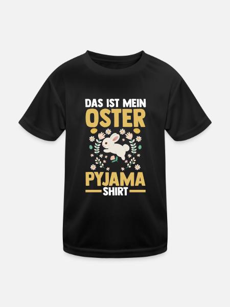 Osterhase Hase Ostern - Kinder Funktions-T-Shirt - Schwarz - Vorne