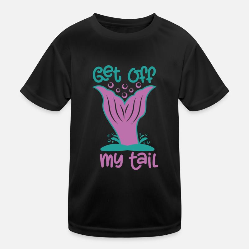 Get off my tail mermaid design summer beach Kids Functional T-Shirt