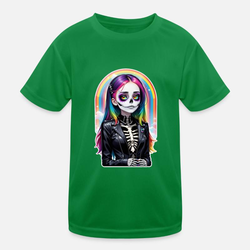 Halloween - Rock & Regenbogen Kinder Funktions-T-Shirt