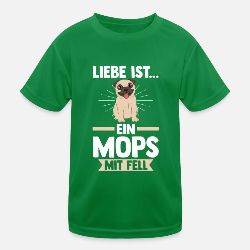 Hund Mops Kinder Funktions-T-Shirt